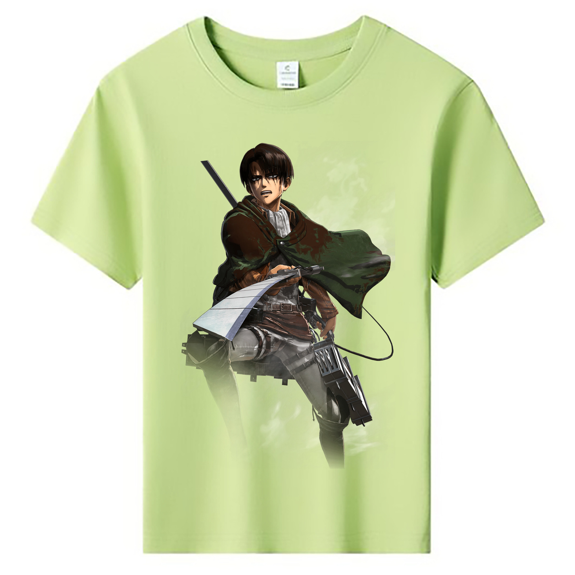 （画像用） 進撃の巨人 リヴァイ·アッカーマン Attack on Titan Levi Ackerman 綿100％キッズTシャツ（フロントプリント）